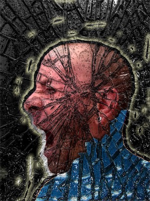Breaking Through — Trying as hard as I could to graphically represent the extremeness of the emotional state that I was carrying pretty much every single moment, going through intense emotions, feelings of abandonment and loss, trying to break through to something new, to something else, anything but what I felt.