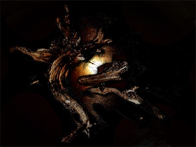 Supernal — At the place I was living, there was a old, rather large piece of knotted tree just sitting on the ground. This is a photograph of it, heavily affected with some overlays and textures. It gave me the feeling of the supernatural, but from a book I had read, the word supernal fit it better.