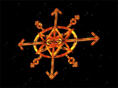 binary-chaos 3D — The first logo I ever came up with entirely just for me, back in the 90s. When I started playing in 3D space and Ray Dream Designer, I wanted to turn it into an object. So I did, I put it in space, I added a fire texture. I thought it was rad.