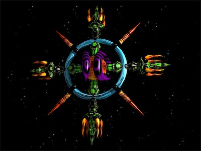 Chaos Spikes — Figuring out how to bring a number of objects in, align them, duplicate them, move them around. And created a new version of a Chaos symbol. Texturized it with some of my favorite color combos. Had it float in space. Feels like a piece of me from a long time ago.