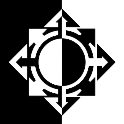 The Chaos System Duality | Logo — I'm a big fan of simple black and white double inversions. The binary nature of the universe mixed with chaos. This is technically another binary chaos symbol.