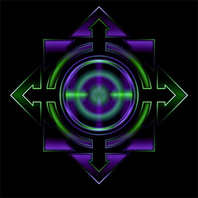 The Chaos System | Purple Green Madness — One of the things I like most about design is when you operate within constraints. In this, it's just a combination of gradients, strokes, and blending effects along with two colors only. Well, three if you count black. But black's not a color. These are complicated gradients, but that's all.