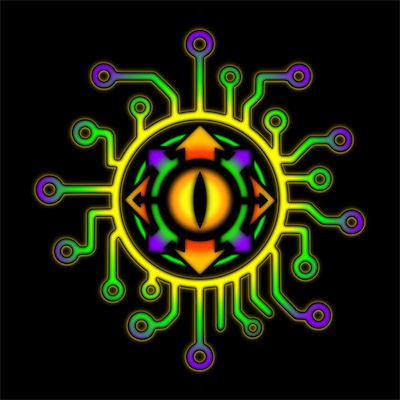 Chaos Circuit Eye | Omega — Same name as the previous, but now colorized. Trying to work out what color palette I actually wanted to use going forward.