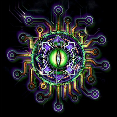 Chaos Circuit Eye | Omega Prime | Circuit Overlay 3 — Probably the most extreme of the Omega Prime variants, especially with the glowing strokes around the edges. Definitely a favorite, with the circuit overlay.