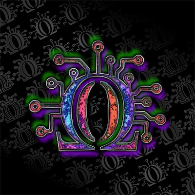 Zero Omega — Using many of the techniques you've already seen in previous galleries. Made in Pixelmator. Lots of textures, patterns, shadows, inner shadows, strokes, gradients, blending effects. I came up with a nice artistic rendition of this logo. As with anything that ends up with this kind of look, and the way that I process something of this kind of style, outside of obvious things, I don't think that I could ever exactly replicate this exact version of the logo again. That doesn't bother me in the slightest, and it's not important to me that I know every step necessary to get to a particular place and that part of an artwork's development. I just need to understand what it means to use the tools in the ways that allow me the freedom to go wherever I want to with them.