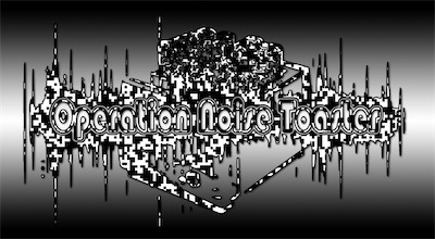 Operation Noise Toaster | B&W — This interpretation of the logo is a bit meta. The way I save it has it on top of a transparency so it can be placed on anything. But it's basically, yeah, the noise toaster logo, then noisified with big, blocky, pixelated noise. A bit absurd, I know. But there is an animated version of this that looks pretty nice.