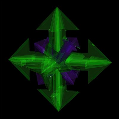 3D Chaos | Green & Purple — In this treatment, I was curious about transparency. So I used my two favorite colors, green and purple. I was very delighted with the result.