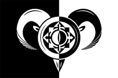 Pan's Chaos | B&W Duality — Using a familiar treatment, the double inversion technique. I thought it worked quite well with this logo.