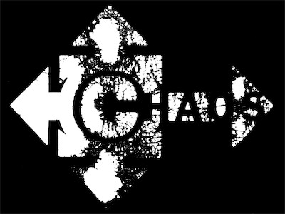 Eroded Chaos — This was an interesting phenomena. Back when the gallery was around, I had had t-shirts made by somebody who had a shop on 5th Street right near us. After many, many, many years of wearing those t-shirts, this is what one of them ended up looking like. So I photographed it, vectorized it, and kept it as an image. This is organic degradation, and I think it's wonderful.