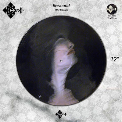 Rewound — Effie Bouras. Part of the vinyl show, Chaos Gallery, shown in 2009 as a group show that I composed and put together.