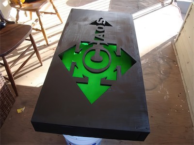©haos Gallery Sign — Opposite side perspective. Just getting some good shots of it before it's put up and mounted to the front of the house.