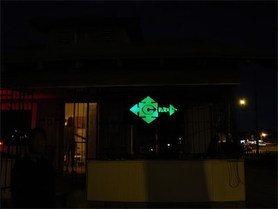 ©haos Gallery Sign — Here's a shot with a little bit less lighting, or at least a different setting on the camera. A bit clearer too. These older cameras did not have the best resolution on them, so, kind of need to get a bit closer to see it clearly. I think it looks great.