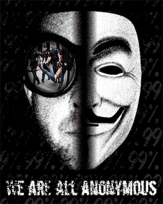 We are all Anonymous — When Anonymous came around in the aughts and around Occupy Wall Street, it was a strange time. I was a little more left-leaning and anti-establishment. Well, I'm still anti-establishment. But I liked what they had to say, and I liked that they were saying we were all anonymous. So I made this.