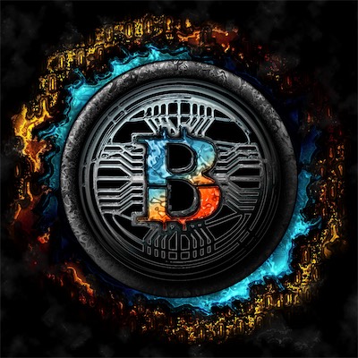 For the love of Bitcoin — And another treatment, a little bit different, more dimensional, more of an environment to it. I still love Bitcoin. I'm not as much into it, but I like these pieces.