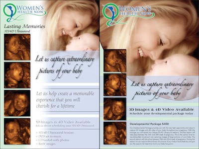Women's Health Poster — Well, an ad for ultrasound and women's health. Two variations. I think I like the one on the right more. It feels a little bit less crammed. I don't remember which one the client went with, or if they did both at different times.