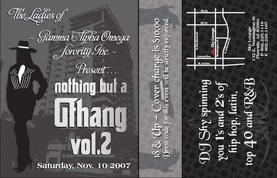NBGT Vol 2 — A fun little piece to make. Finding an interesting font, gangster themed, Nothin' but a G thang. Offers the opportunity to go a little bit more stylish. Came out nice. Client liked it. Job done.