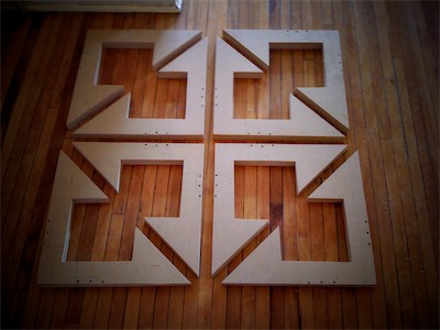 Chaos Sculpture II | Unfinished 4 — And since I'm documenting the process as I drill all those small holes and laying them down, may as well take another shot of them with this whole setup. It looks cool, so why not?