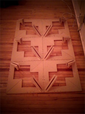 Chaos Sculpture II | Unfinished 5 — Now, I've attached the smaller arrows. Probably a combination of glue and screws, I assume. It's been a while, so I don't remember.