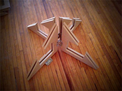 Chaos Sculpture II | Unfinished 7 — Now the attaching hardware is beginning to get installed, and the three-dimensionality is beginning to be understood.