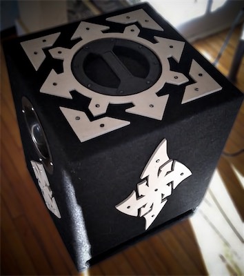 Chaos Subwoofer — I don't know for sure, but I think maybe one of the reasons I changed the design on the top is because regardless of the angle now, it looks more like a full chaos symbol in a better way, whereas it only looked good diagonally previously. You decide.