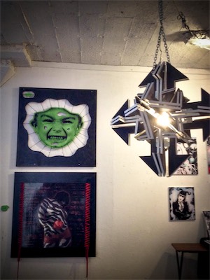 Transparency & Tolerance — Three of the main pieces I'd recently made all shown at once at this gallery. Technically, mixed media for two of them, but sculptures for all of them. I like to sculpturize flat images or suspend the artwork, as you saw in the Cult of Ego One gallery.